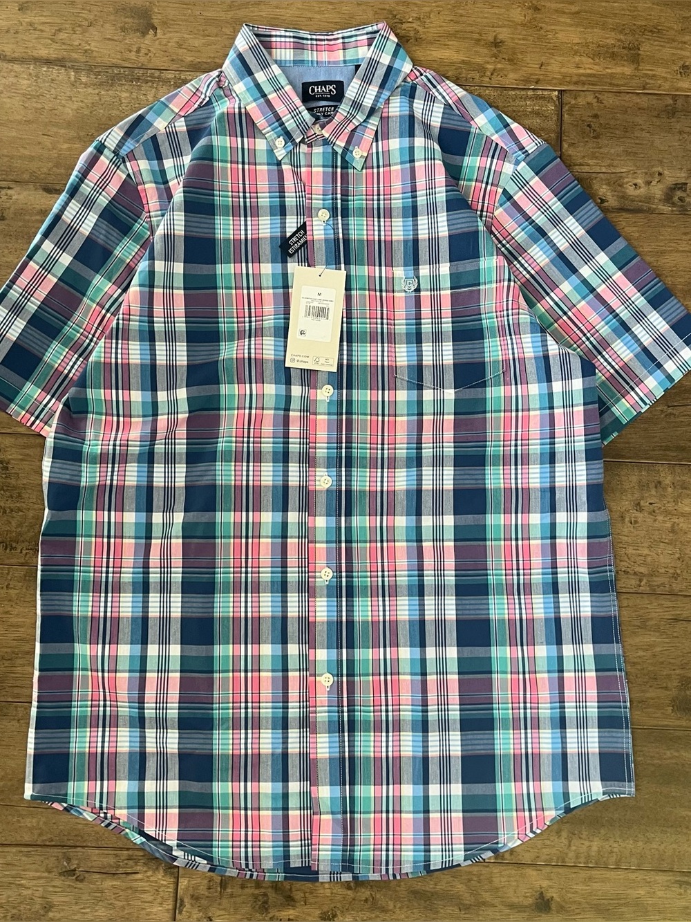 Baggy NWT Chaps Men’s Surfwear Striped Button Up